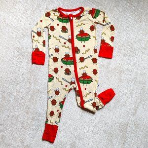 Kiki & Lulu Bamboo Convertible Footies Pajamas - Pasta La Vista, Baby - 12-18m